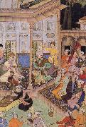 unknow artist, Babur,prince of Kabul,visits his cousin prince Badi uz Zaman of Herat in 1506